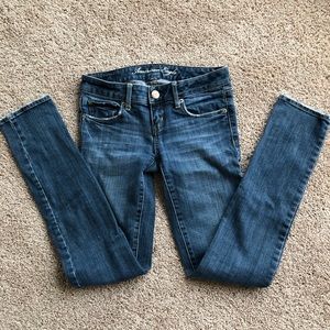 AEO skinny blue jeans